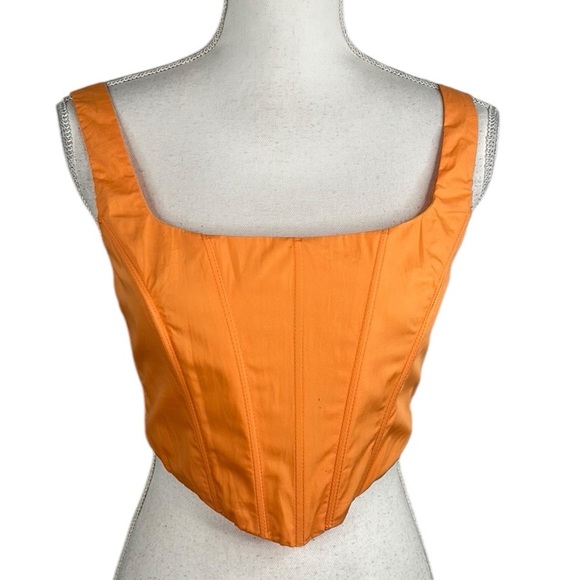 Princess Polly Orange Cropped Corset Tank Top 90's Y2K Summer Spring Size 4 - Picture 1 of 7